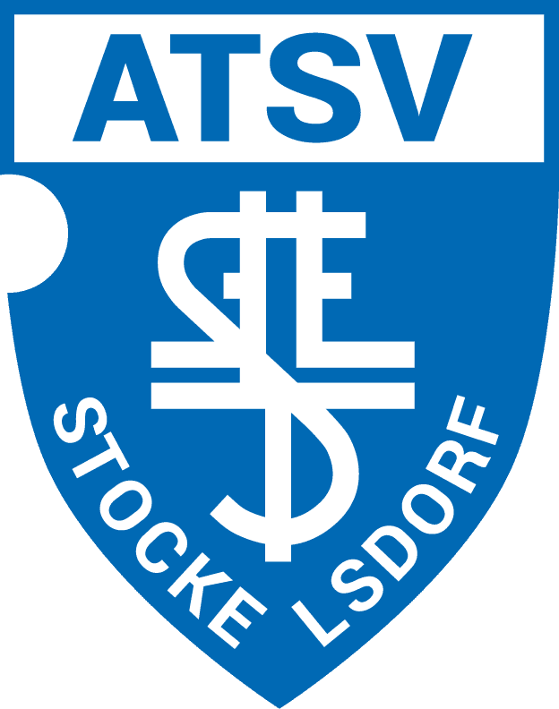 Vereinslogo des ATSV Stocke Lsdorf in Blau mit stilisierten Buchstaben und einer Schildform.